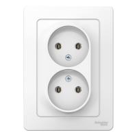 Розетка двухпостовая Schneider Electric Blanca без заземления белая