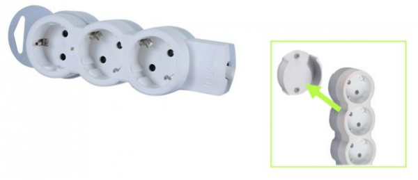 Колодка удлинителя Legrand 3х2К+З с заземлением